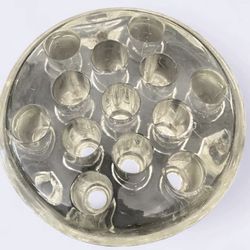 Flower Frog & Candle Holder Clear Glass, Vintage