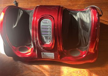 Home Foot Massager Machine with Switchable Kneading Rolling, Red