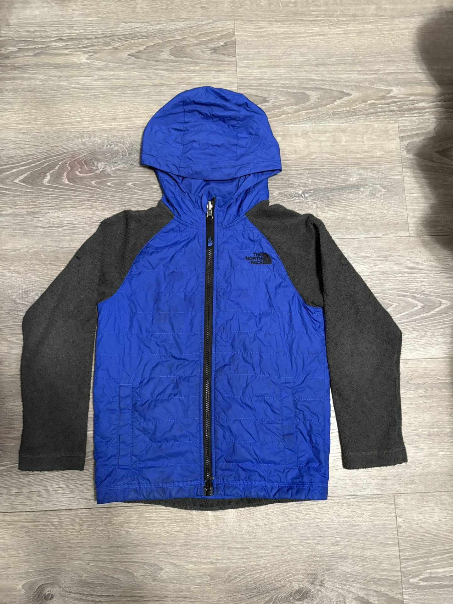 North Face Jacket Boys Large 14/16 Quilted Fleece Hoodie Full Zip Lightweight