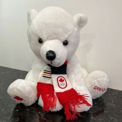 Team Canada 2014 Sochi Olympic HBC Polar Bear Plush. Size 11” 