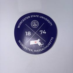 Worcester State University Massachusetts 1874 Navy Blue Round Sticker