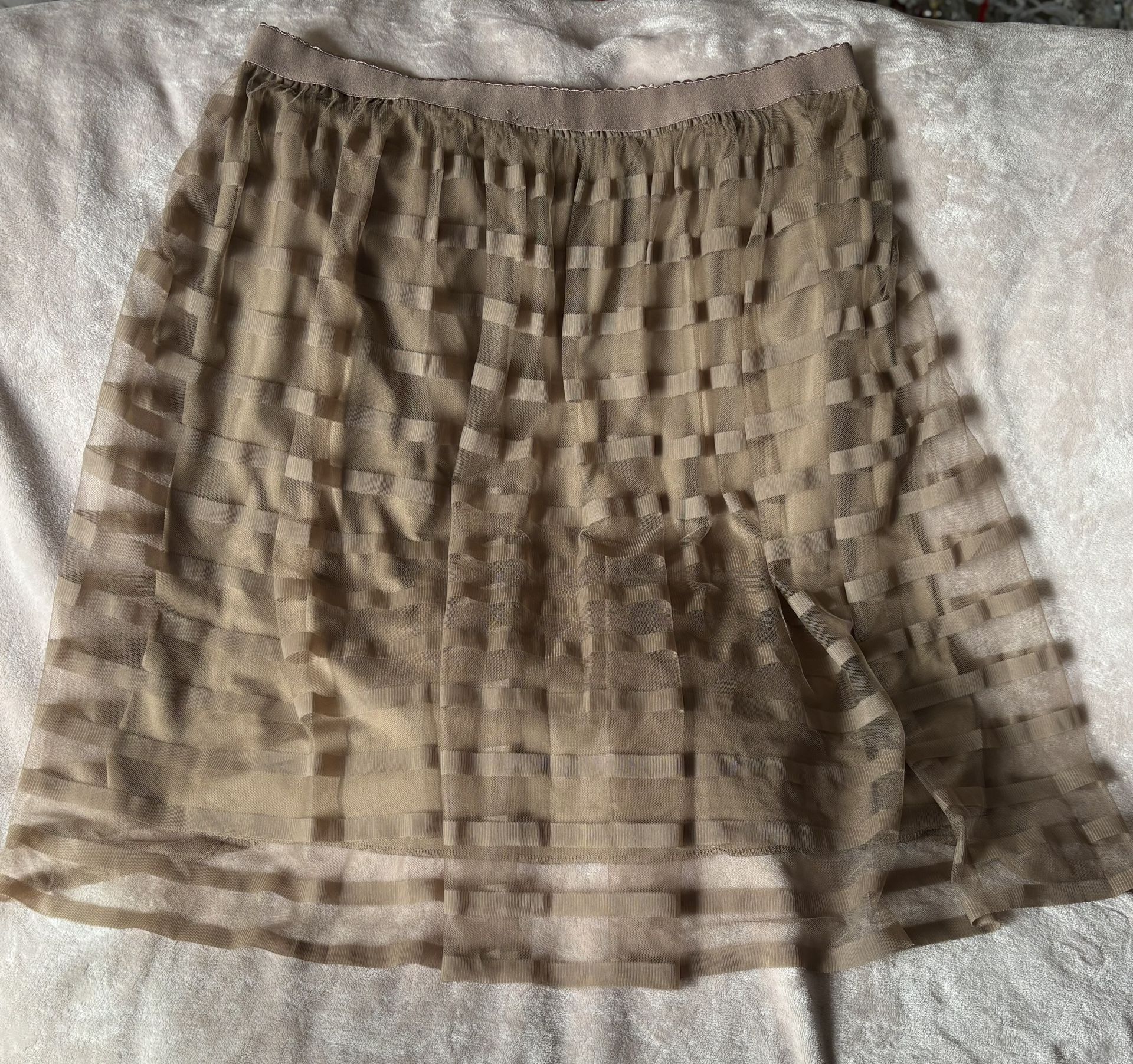 Metro Wear Women’s Lined Stretchy Brown Flowy Skirt 3X