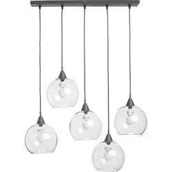 Ceiling light fixture with 5 pendant lights