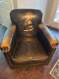 Leather Chair With Ottoman