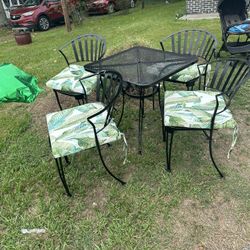 Black Cast Iron Table Set 