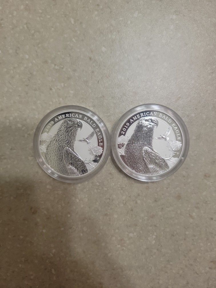 2019 American Bold Eagle 2 Oz 999.9 Silver Coin. $95 Each