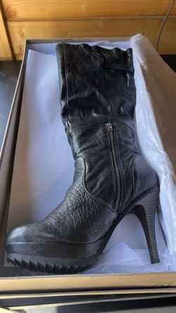 Bacio 61 Rima Black Leather Boots Women’s Size 9