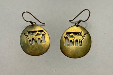 Brass African Earrings