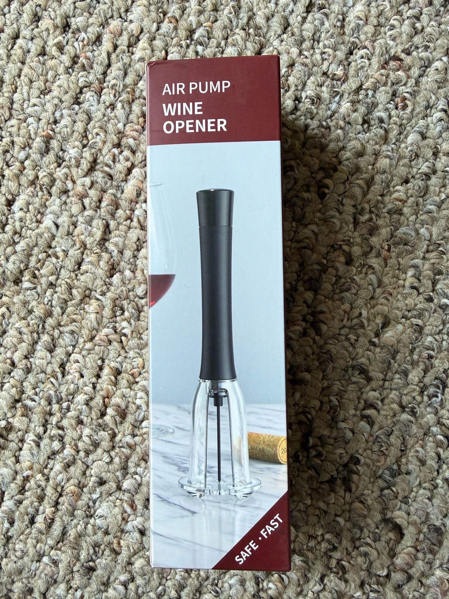 Air pump wine opener