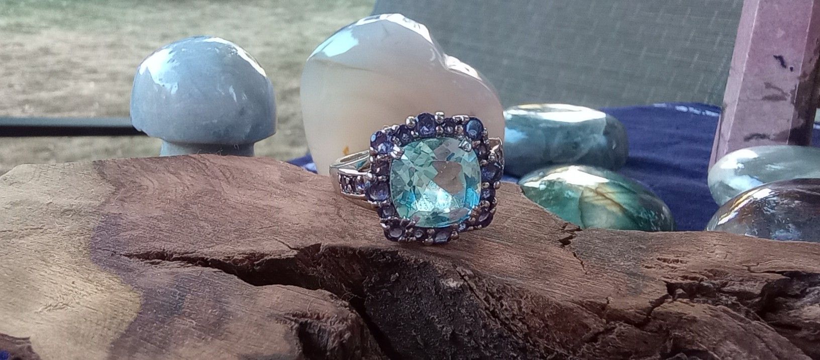 Sterling Silver Blue Topaz & Blue Kyanite Accents