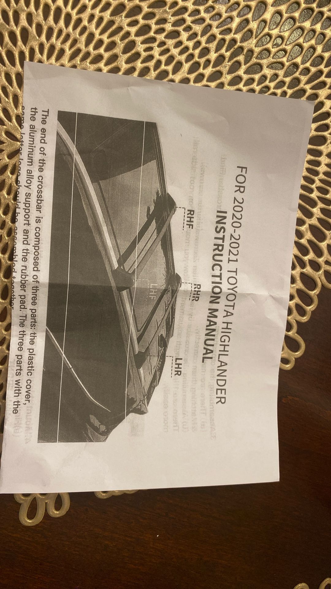 Toyota Highlander Rack 2020 -2021 (New)