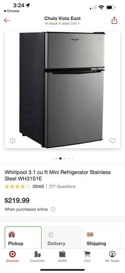 Whirlpool 3.1 Cu Ft Mini Refrigerator