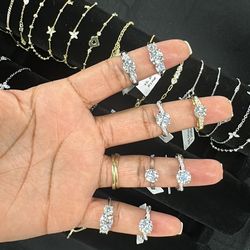 Sterling Silver Engagement Rings With Moissanite Stones $150 Each