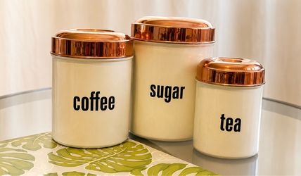 3-Piece Kitchen Canister Set Coffee Tea Sugar