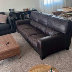 Brown Leather Sofa