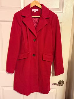 Laundry by Shelli Segal Burgundy Tailored Coat | Size: Medium