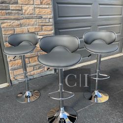 New 3 Gray Bar Stools 