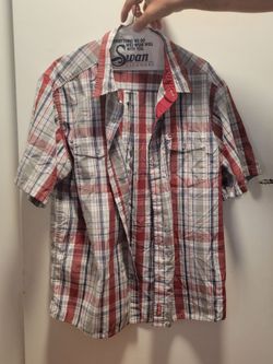 Mens button up short sleeve shirt xl