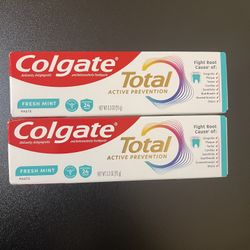 2pack Colgate Total Fresh Mint Stripe Paste Toothpaste 3.3Oz  