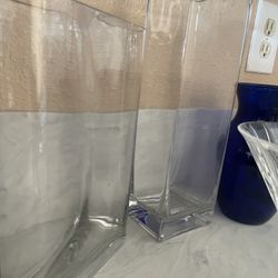 3 Glass Flower Vases