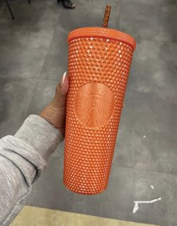 NEW STARBUCKS ORANGE STUDDED TUMBLER 