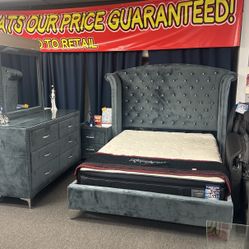 Special Offer‼️Beautiful Grey 5pc Bedroom Set Available In Black $1299