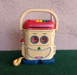 Vintage 1996 Playskool Mr. Mike PS468 Rockin' Robot with Voice Changer Microphone & Tape Player, Works!