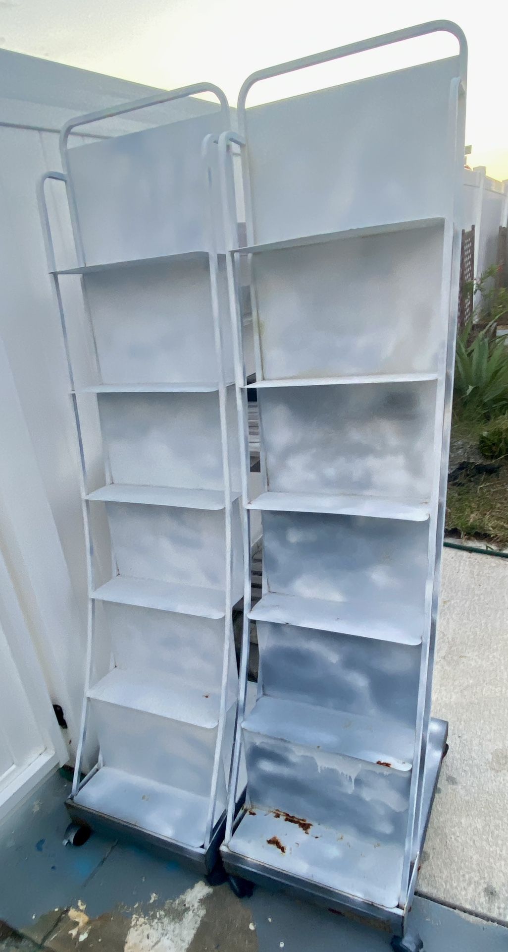 3 Heavy Duty Rolling Metal Shelves
