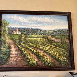 Beautiful, Large Framed Art French Countryside