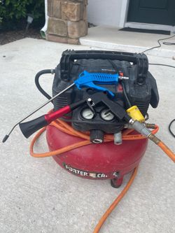 PORTER-CABLE Air Compressor 6 Gallons + New tornado & Air  blower