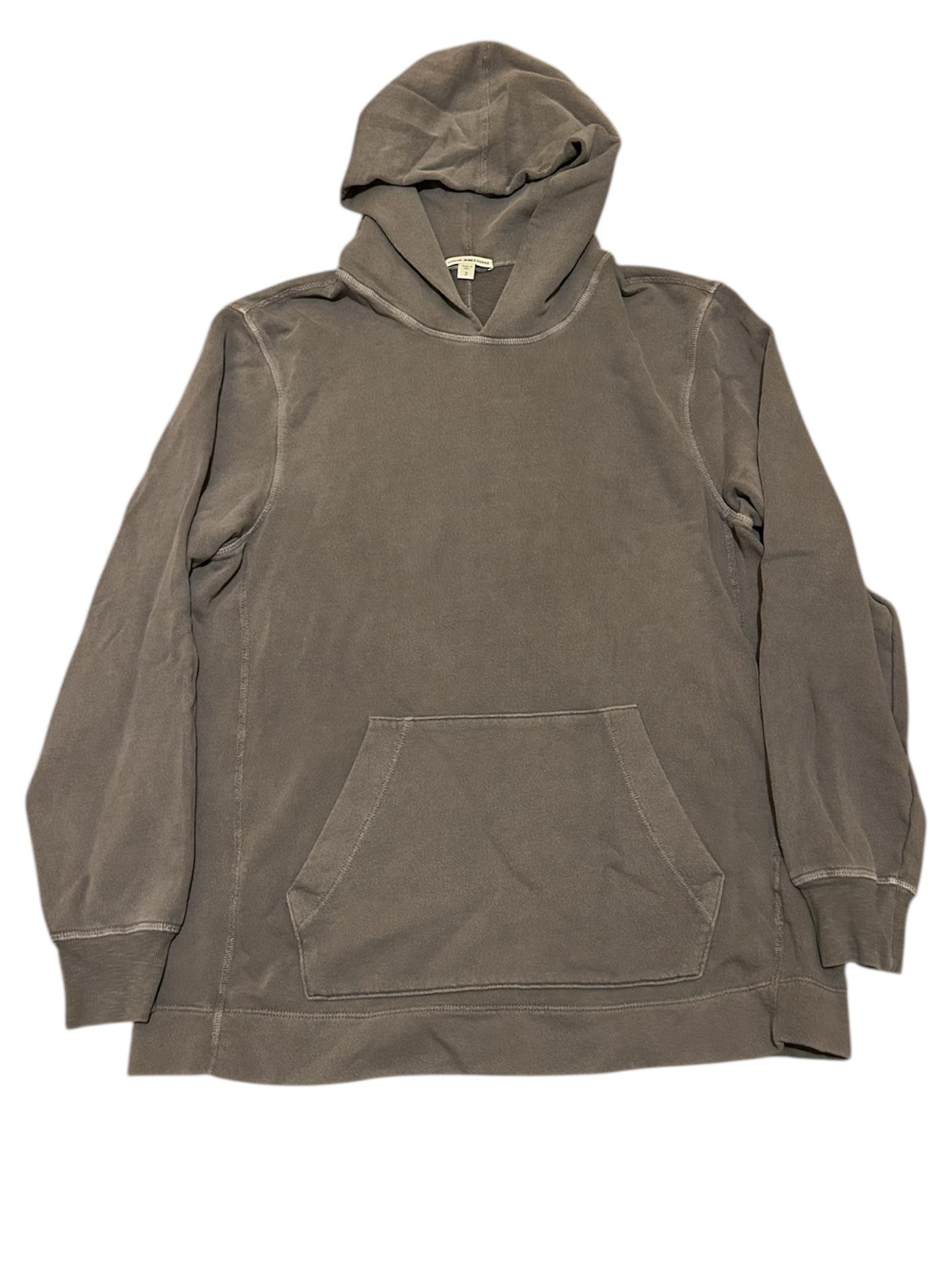Mens James Perse Standard Grey Faded Black Hoodie Size 2 Medium California