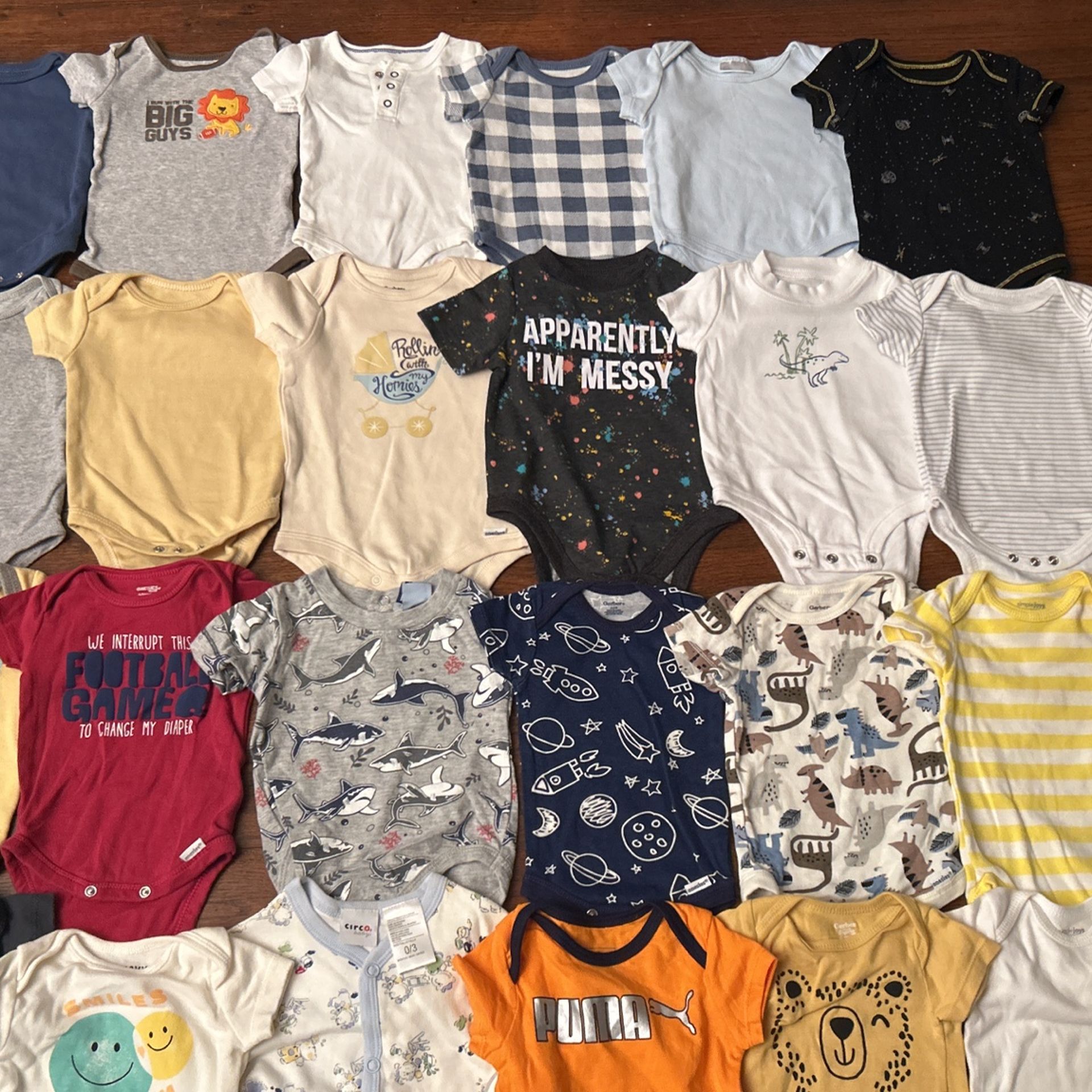 Baby Boy Clothes Size 0/3 Mos Onsie Bundle (24pcs)