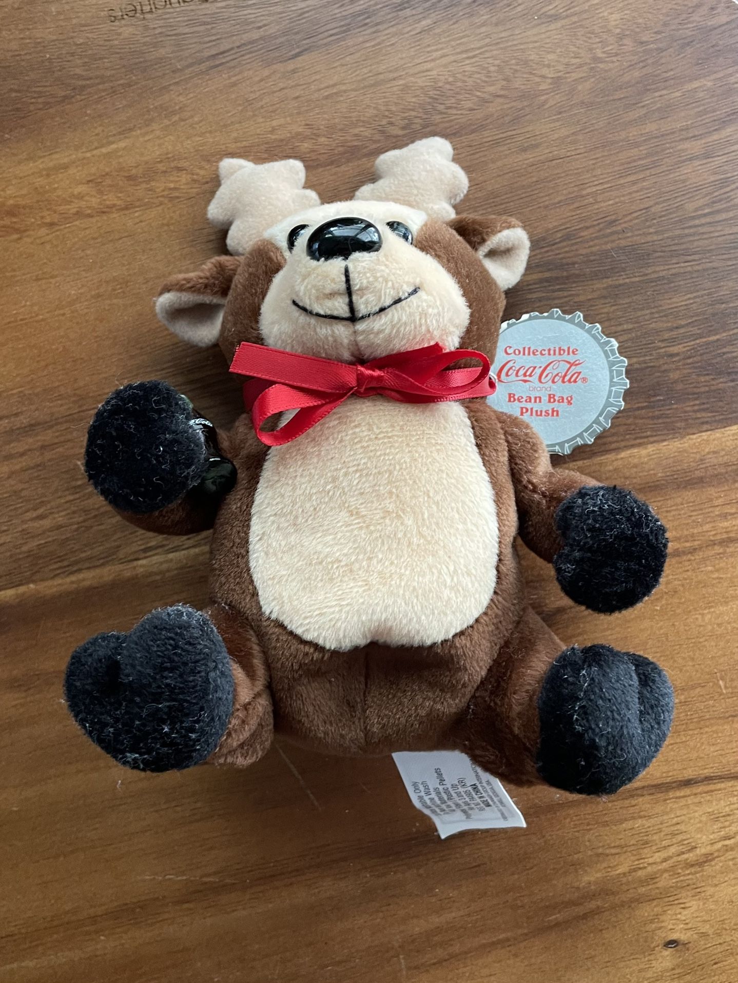 **VTG***NWT** 1997 Coca Cola Reindeer w/Cola Bottle Plush/Bean Bag/Stuffed #0152