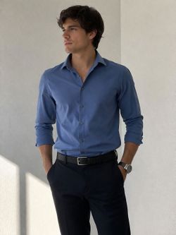Alfani Slim Fit Steel Blue Dresses Shirt
