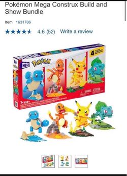 (New in box) Pokemon Mega Construx Quad Set - Pikachu, Bulbasaur, and Squirtle - 818 Pcs