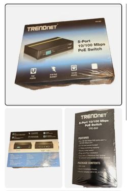 SEALED and BRAND NEW TRENDnet TPE-S50 Fast Ethernet PoE+ Switch