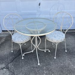 Vintage Bistro Table and Chairs 3 Pieces