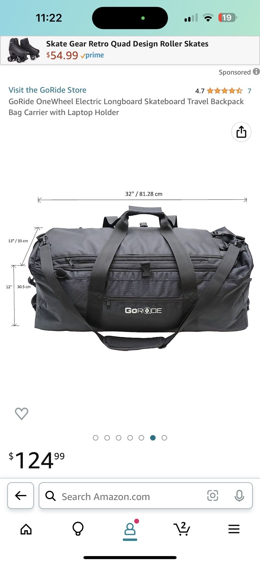 4.7 4.7 out of 5 stars 7 Reviews GoRide OneWheel Electric Longboard Skateboard Travel Backpack Bag Carrier with Laptop Holder