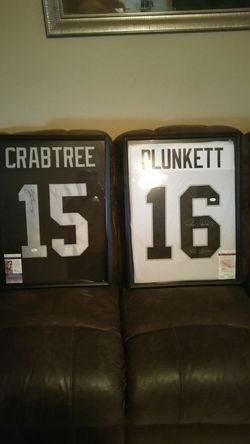 Raiders autographed jerseys