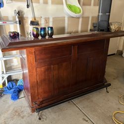 Cherry Finish Solid Wood Bar