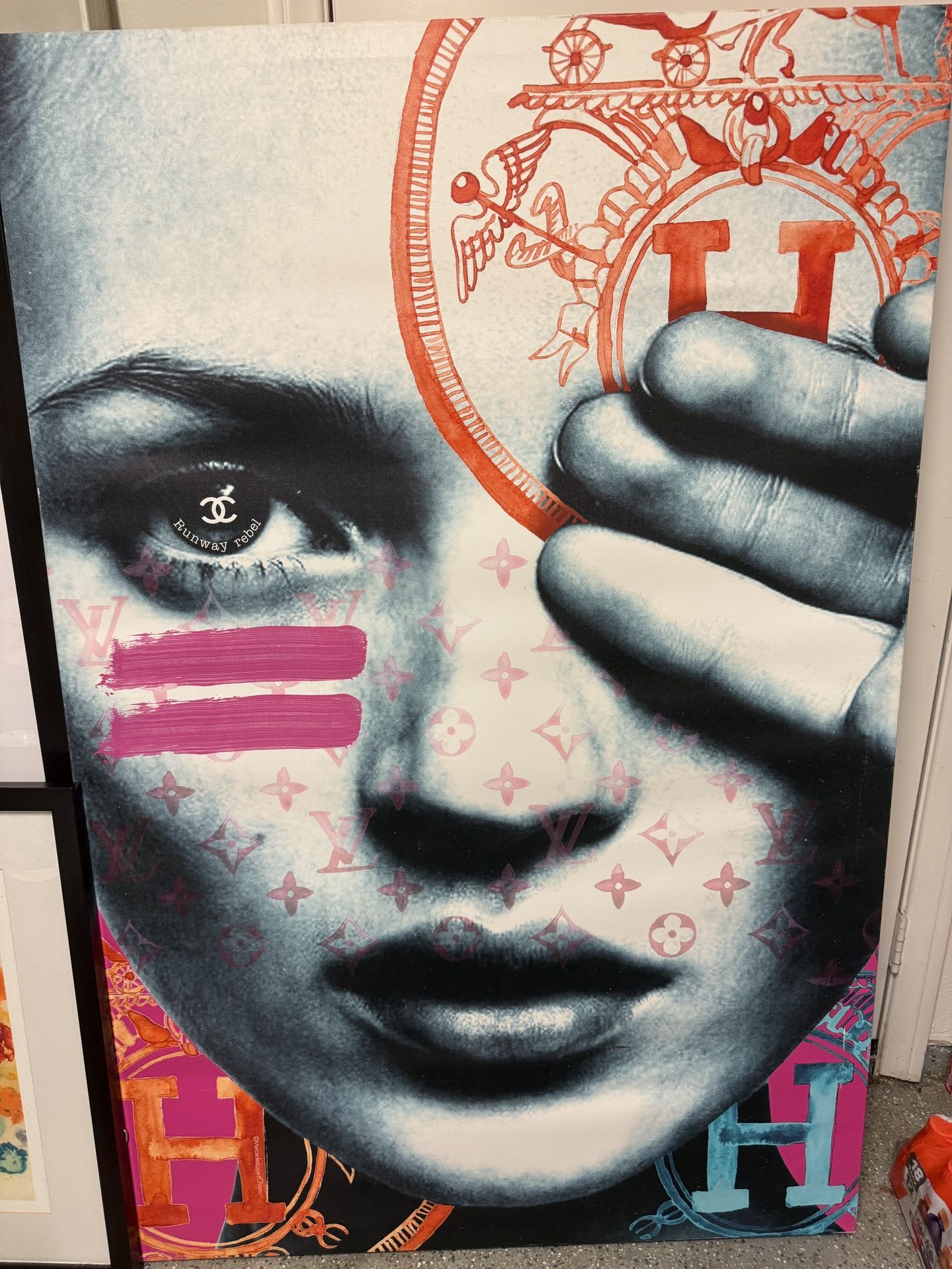 40x60 Wrapped “Kate Runway Rebel" by artist Mercedes Lopez Charro.  