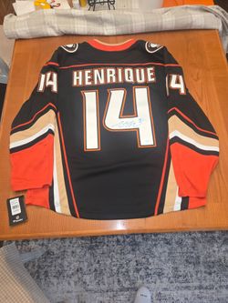 Adem Henrique Signed Auto Anaheim Ducks Jersey COA Size XL