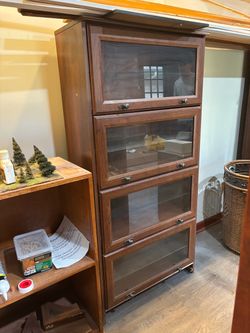 Display Cabinets Hutch with Glass & Bookshelf OBO