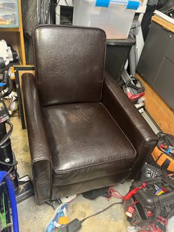 Fake leather brown recliner
