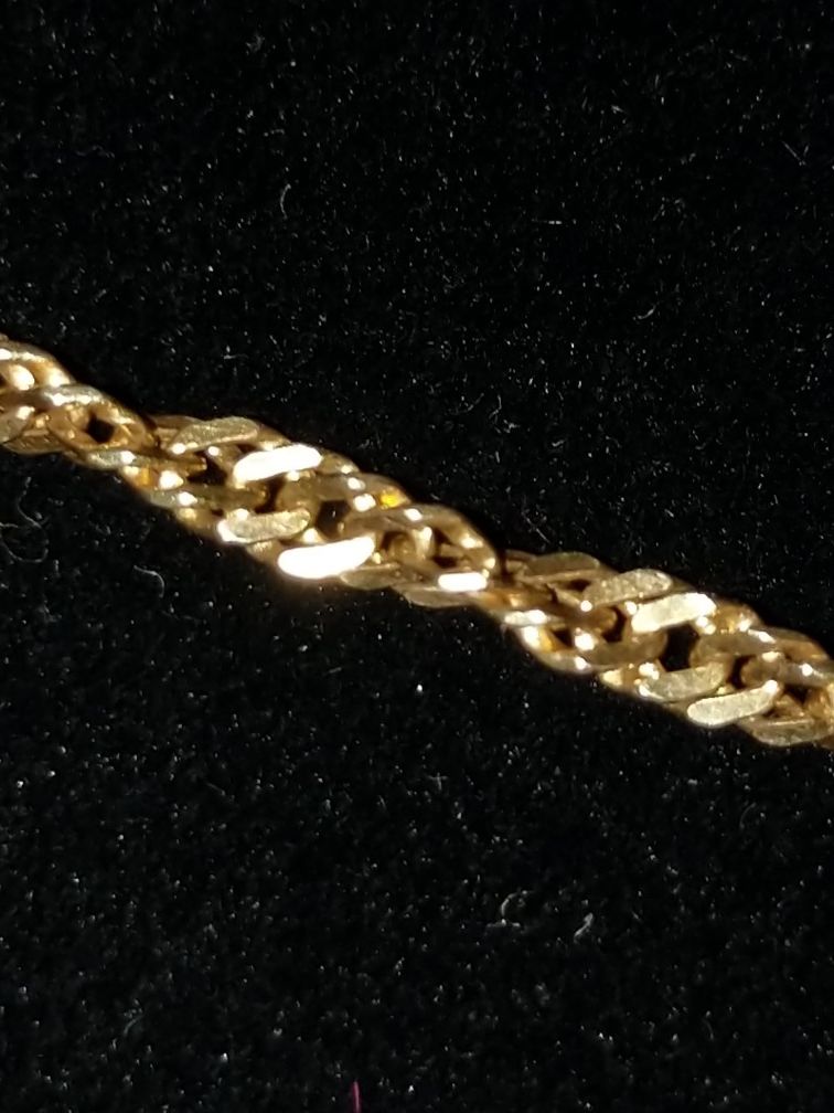14K swirl SOLID GOLD BRACELET 7 Inches