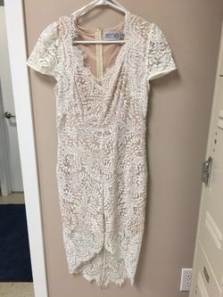 White lace mini dress