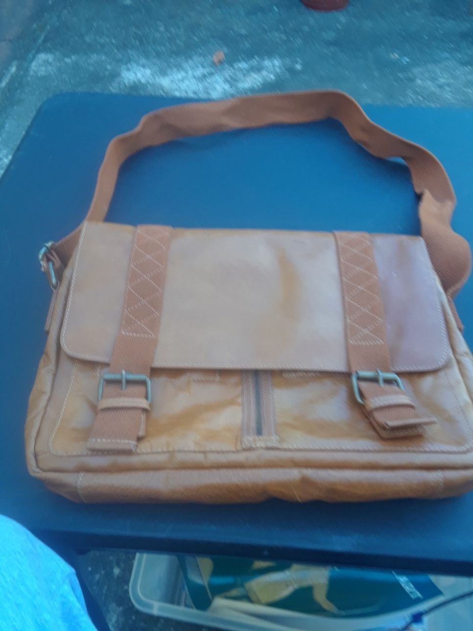 Wilson leather orange messenger bag