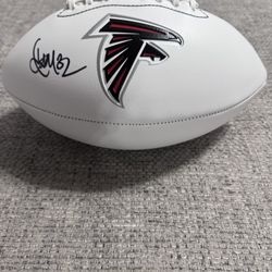 Jamal Anderson Signed Autograph White Panel Atlanta Falcons Logo Ball - Beckett Coa