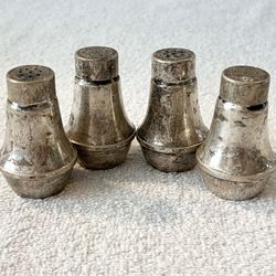 Set of 4 Vintage Weighted Sterling Silver Salt & Pepper Shakers by Duchin Creation-All Marked