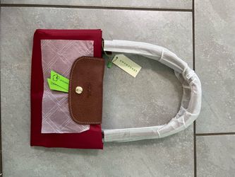 Red large longchamp tote